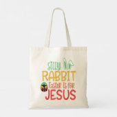 間抜けウサギの復活祭はイエスのTシャツ トートバッグ (裏面)