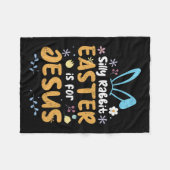 間抜けウサギの復活祭はイエス・キリスト教の復活祭 フリースブランケット (正面(横))