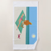 間抜けカラフル漫画 ビーチタオル (正面)