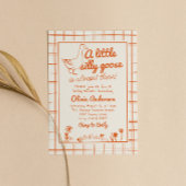 間抜けガチョウの手で引いた赤男女兼用ちゃんシャワー 招待状