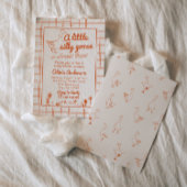 間抜けガチョウの手で引いた赤男女兼用ちゃんシャワー 招待状