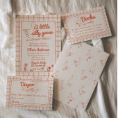 間抜けガチョウの手で引いた赤男女兼用ちゃんシャワー 招待状