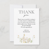 間抜けガチョウの緑の水彩赤ちゃんシャワー サンキューカード (正面)