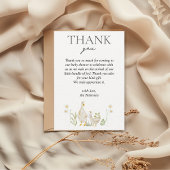 間抜けガチョウの緑の水彩赤ちゃんシャワー サンキューカード