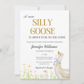 間抜けガチョウの赤ちゃんシャワー男女兼用ヴィンテージ 招待状 (正面)