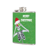 間抜けクリスマススケルトンオーナメントアイズグリーン金ゴールド フラスク (左)