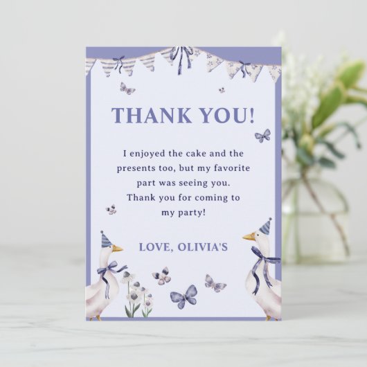 間抜けグースバースデーパーティーサンキューカード 招待状 (スタンド正面)