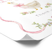 間抜けグースピンクの弓状のカードとギフト ポスター (角)