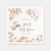 間抜けグースフラワーガーデンマッシュルーム1st誕生日 スタンダードカクテルナプキン (正面)