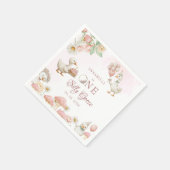 間抜けグースフラワーガーデンマッシュルーム1st誕生日 スタンダードカクテルナプキン (角)