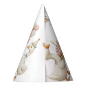 間抜けグースフラワーガーデンマッシュルーム1st誕生日 パーティーハット (裏面)