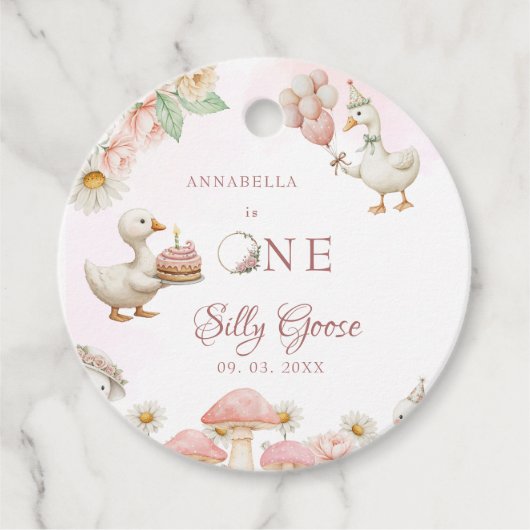 間抜けグースフラワーガーデンマッシュルーム1st誕生日 フェイバータグ (正面)