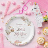 間抜けグースフラワーガーデンマッシュルーム1st誕生日 ペーパープレート (パーティー)