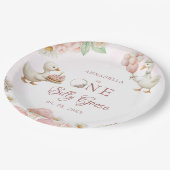 間抜けグースフラワーガーデンマッシュルーム1st誕生日 ペーパープレート (アングル)