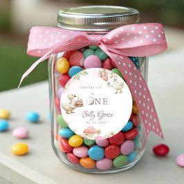 間抜けグースフラワーガーデンマッシュルーム1st誕生日 ラウンドシール