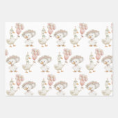 間抜けグースフラワーガーデンマッシュルーム1st誕生日 ラッピングペーパーシート (正面3)