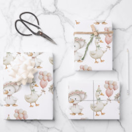 間抜けグースフラワーガーデンマッシュルーム1st誕生日 ラッピングペーパーシート