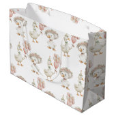 間抜けグースフラワーガーデンマッシュルーム1st誕生日 ラージペーパーバッグ (裏面アングル)