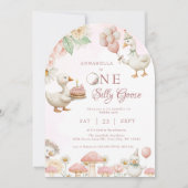 間抜けグースフラワーガーデンマッシュルーム1st誕生日 招待状 (正面)