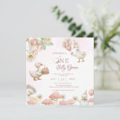 間抜けグースフラワーガーデンマッシュルーム1st誕生日 招待状 (スタンド正面)