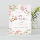 間抜けグースフラワーガーデンマッシュルーム1st誕生日 招待状 (スタンド正面)