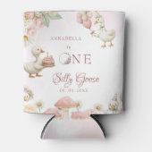 間抜けグースフラワーガーデンマッシュルーム1st誕生日 缶クーラー (正面)