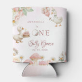 間抜けグースフラワーガーデンマッシュルーム1st誕生日 缶クーラー (裏面)