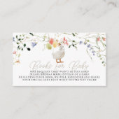 間抜けグースワイルドフラワーフローラベビーブックリクエスト エンクロージャーカード (正面)