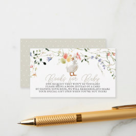 間抜けグースワイルドフラワーフローラベビーブックリクエスト エンクロージャーカード