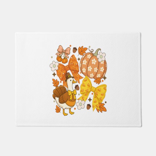 間抜けグース感謝祭トルコ ドアマット (正面)