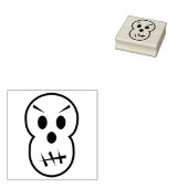 間抜けスカルイラストレーションスタンプ ラバースタンプ (押印)