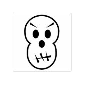 間抜けスカルイラストレーションスタンプ ラバースタンプ (インプリント)