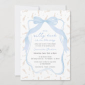 間抜けダックブルーボウボーイベビーシャワー招待状 招待状 (正面)