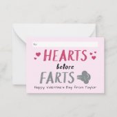間抜けハートFart Classroom Valentine ノートカード (正面)