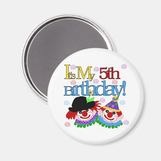 間抜けピエロ第5誕生日Tシャツとギフト マグネット (正面/裏面)