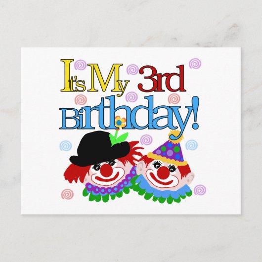 間抜けピエロ3 Birthday Tシャツとギフト ポストカード (正面)