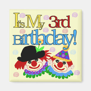 間抜けピエロ3 Birthday Tシャツとギフト マグネット