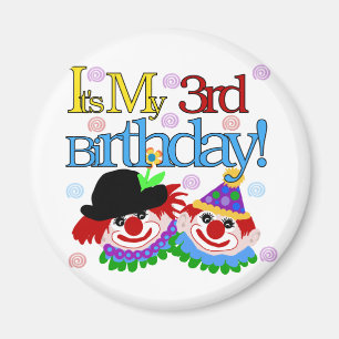 間抜けピエロ3 Birthday Tシャツとギフト マグネット