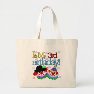 間抜けピエロ3 Birthday Tシャツとギフト ラージトートバッグ
