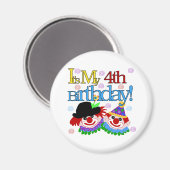 間抜けピエロ4歳の誕生日 マグネット (正面/裏面)