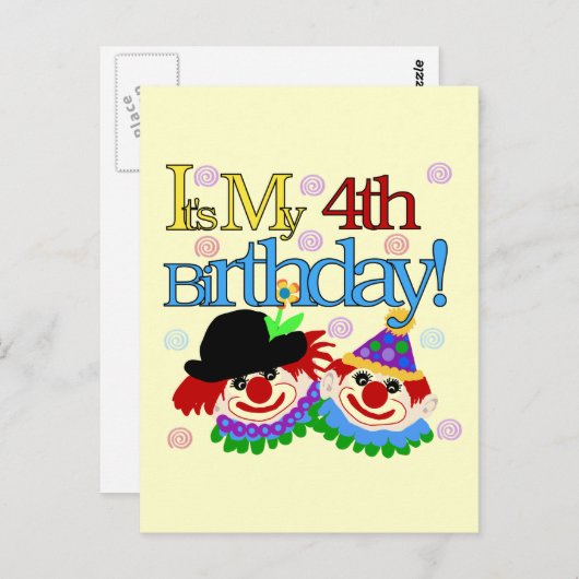 間抜けピエロ4th誕生日Tシャツとギフト ポストカード (正面/裏面)