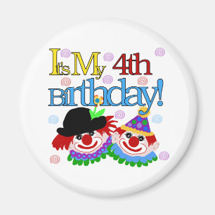 間抜けピエロ4th誕生日Tシャツとギフト マグネット