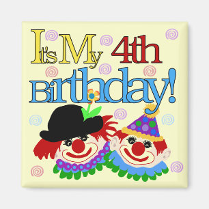 間抜けピエロ4th誕生日Tシャツとギフト マグネット