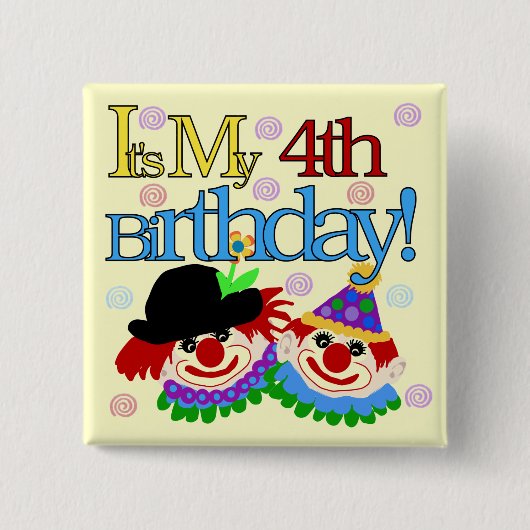 間抜けピエロ4th誕生日Tシャツとギフト 缶バッジ (正面)