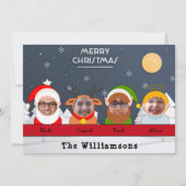 間抜けファミリーアズサンタトナカイ小妖精や小人エンジェルフォト シーズンカード (正面)