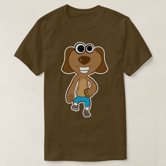 間抜けランニング犬 Tシャツ (デザイン正面)