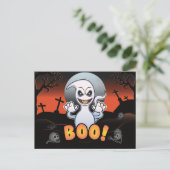間抜け不気味幽霊!ハロウィンファン シーズンポストカード (スタンド正面)