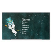 間抜け幽霊インナイトスカイトップハットスカルキ華美ーン マグネット名刺 (正面)