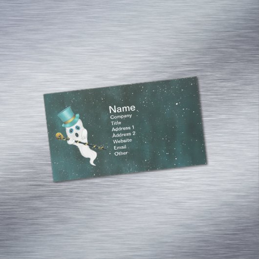 間抜け幽霊インナイトスカイトップハットスカルキ華美ーン マグネット名刺 (インサイチュ)