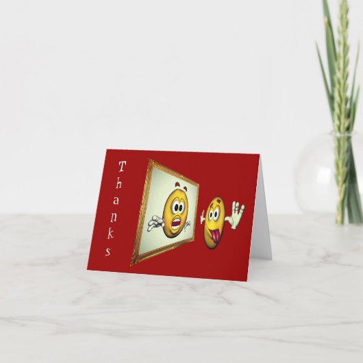 間抜け顔おもしろいサンキューカード サンキューカード (正面)